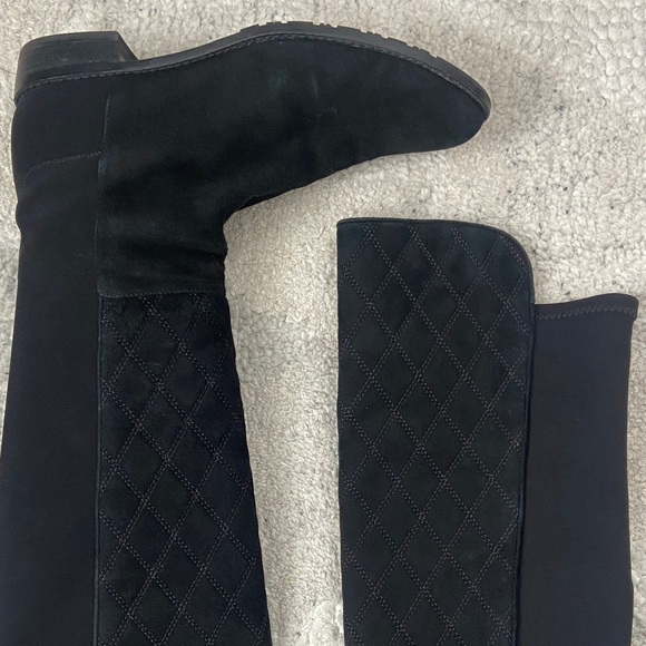 NOT FOR SALE Stuart Weitzman 5050 Quilted Suede Riding Boots - Picture 4 of 14